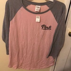 Pink sequined long sleeve top